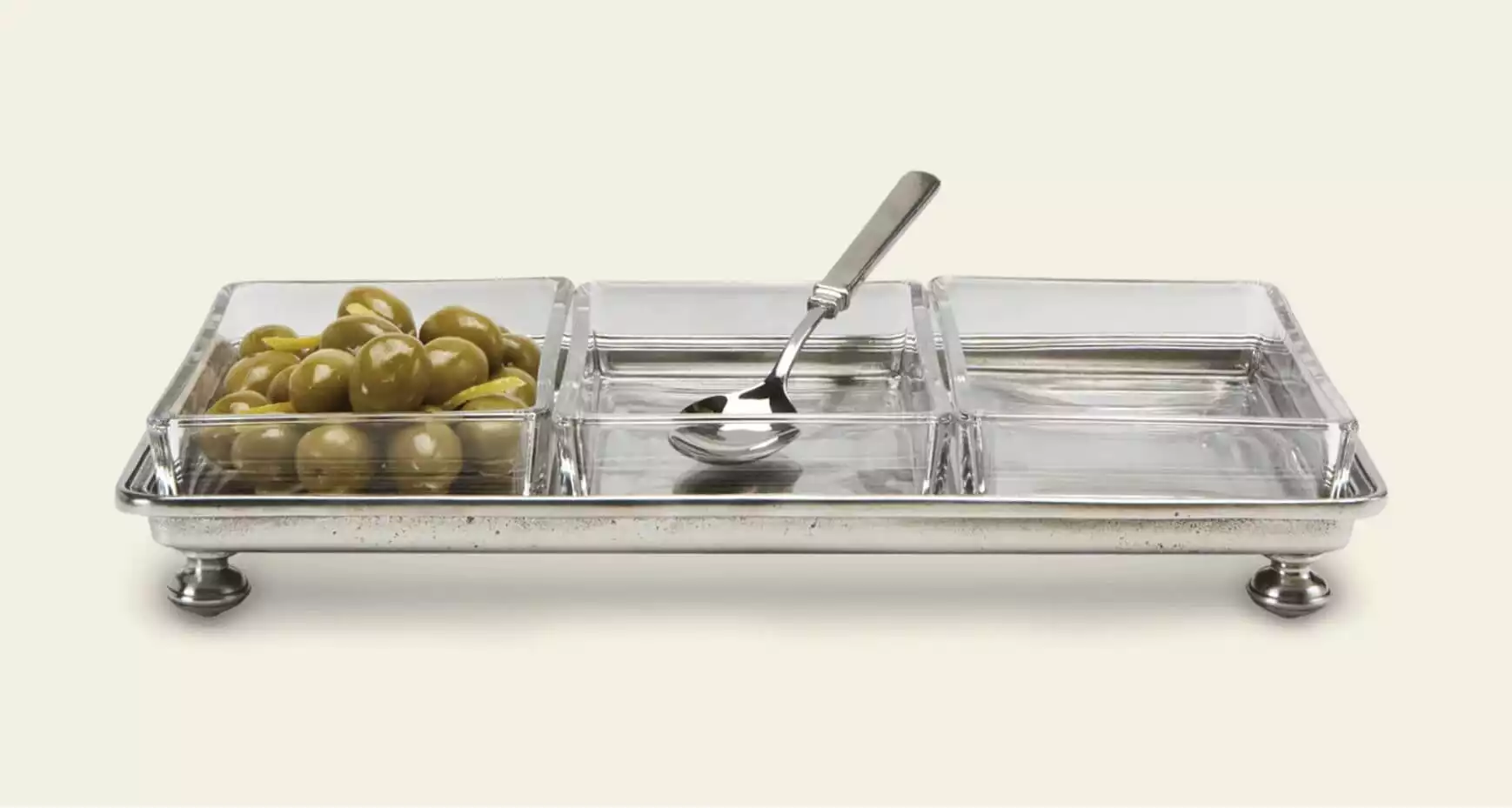 Pewter Footed Crudite Tray | MATCH