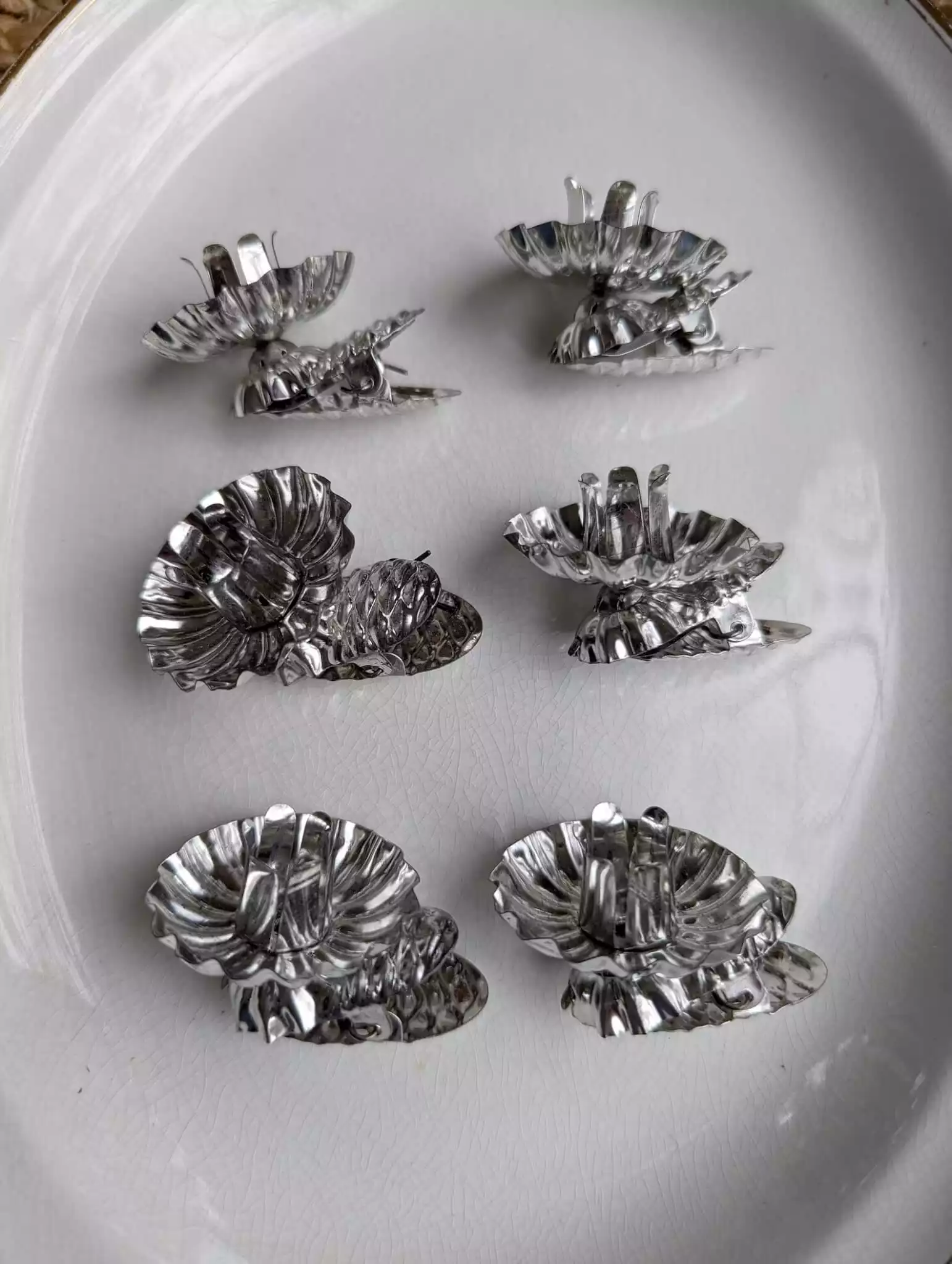 Vintage Christmas Tree Silver Candle Clips