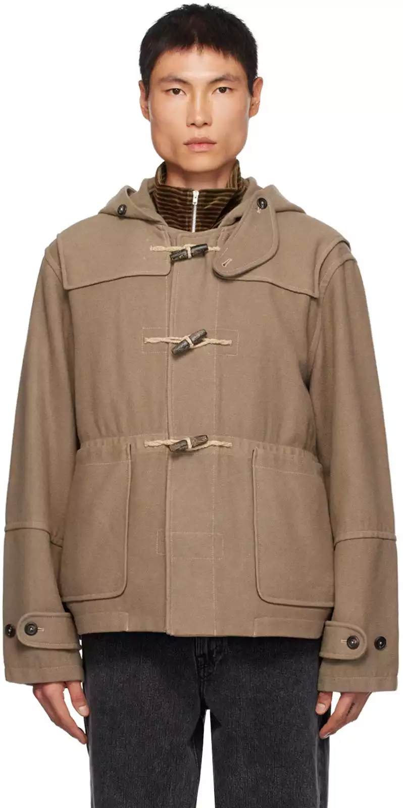 Our Legacy: Beige Cropped Duffel Jacket | SSENSE