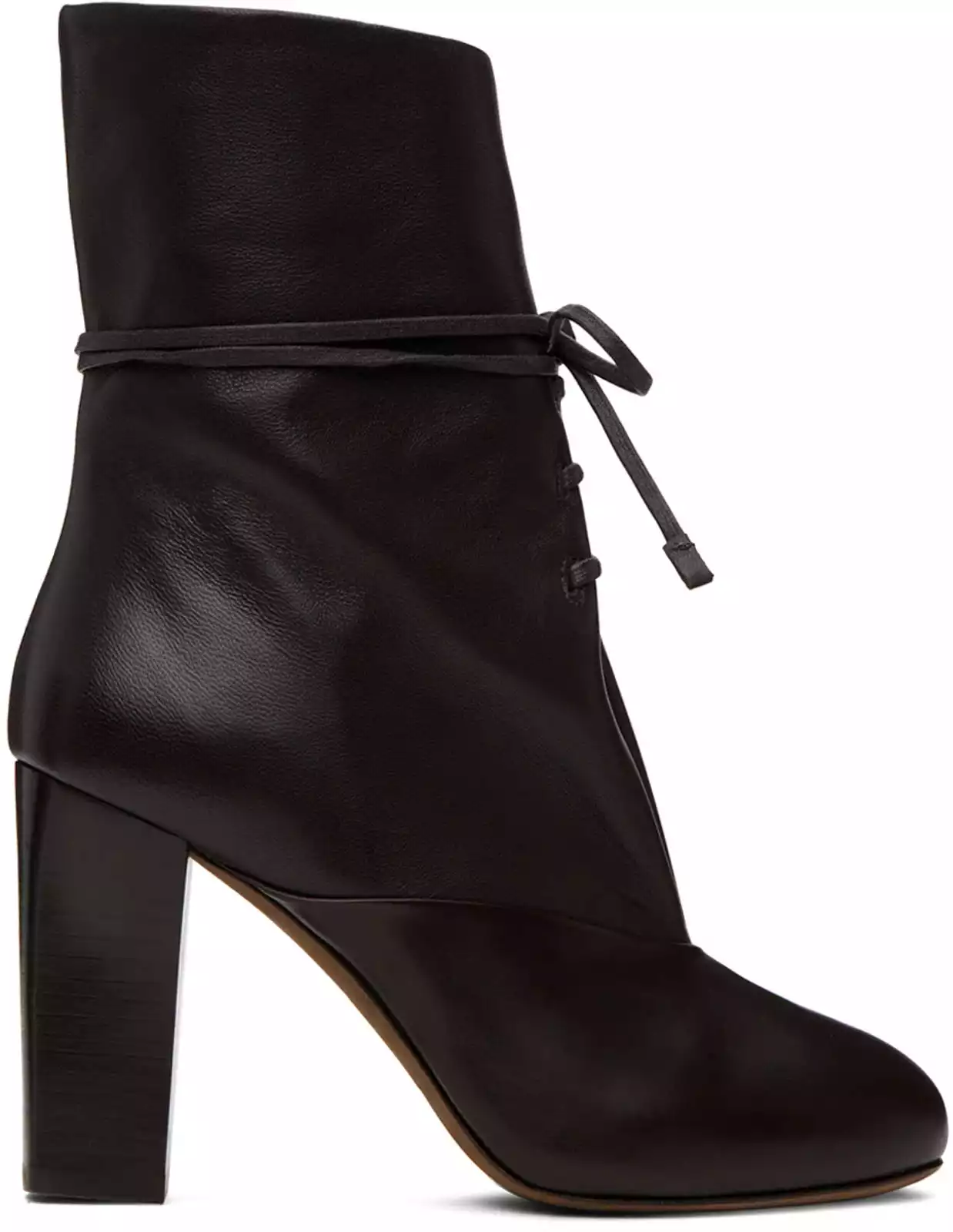 LEMAIRE: Brown Round Toe Laced Boots | SSENSE