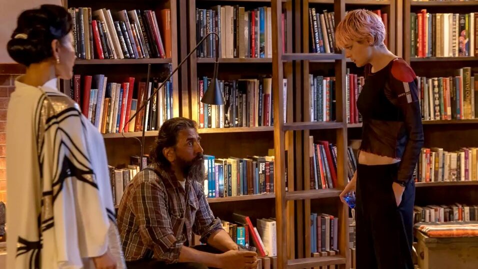 library scene from murder at the end of the world