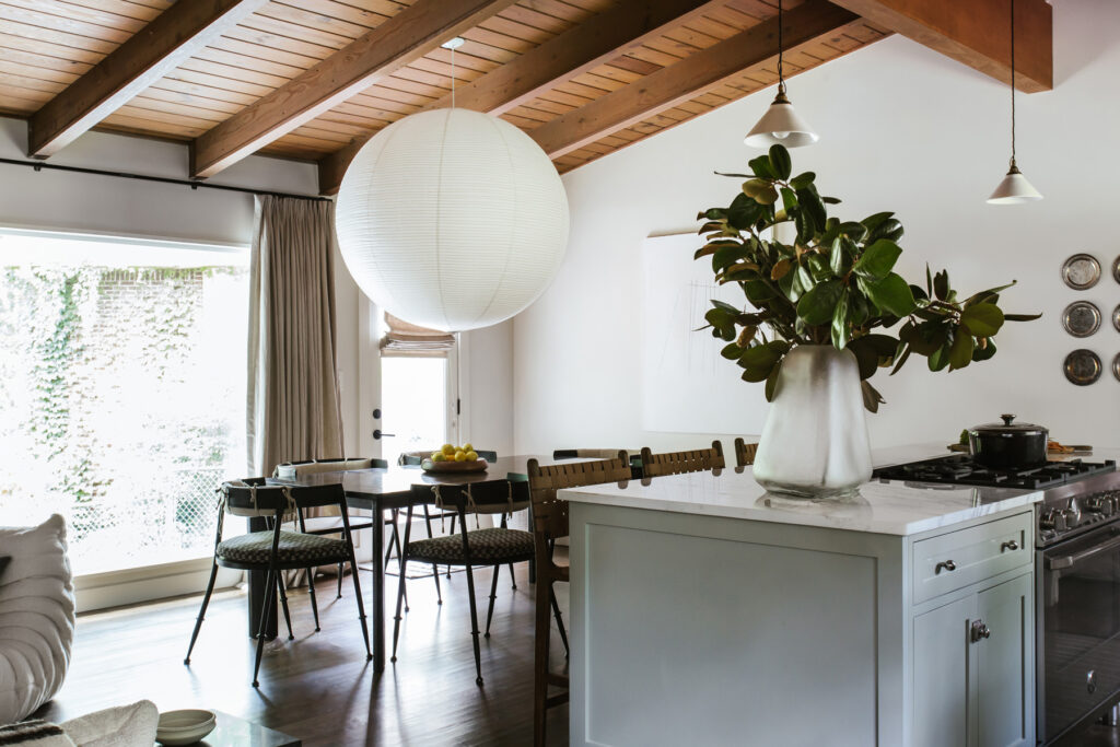 Combined kitchen and dining space